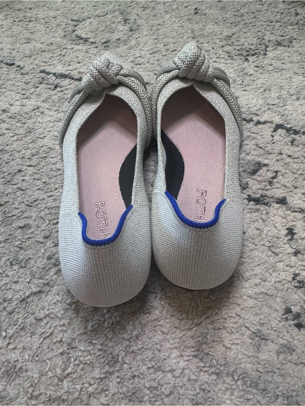 Rothy's diamond the knot point II Pointed Knot Ballet Flats EUC size 7